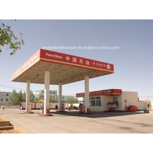 Prefab Petrol Station Construction with Space Frame Roofing System